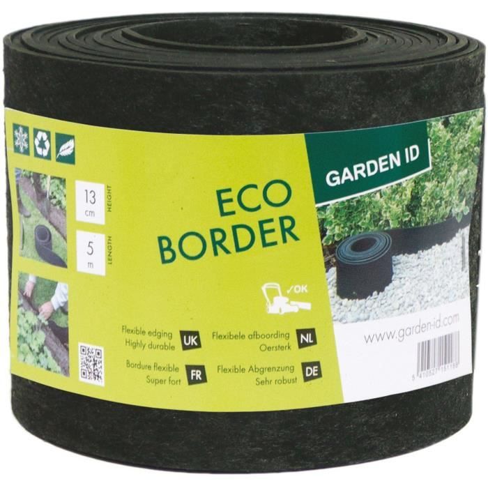 Image of Bordura da giardino in gomma riciclata - GARDEN ID Eco Border - 5 m H13 cm - Indistruttibile - Installazione flessibile, diritta o curva.