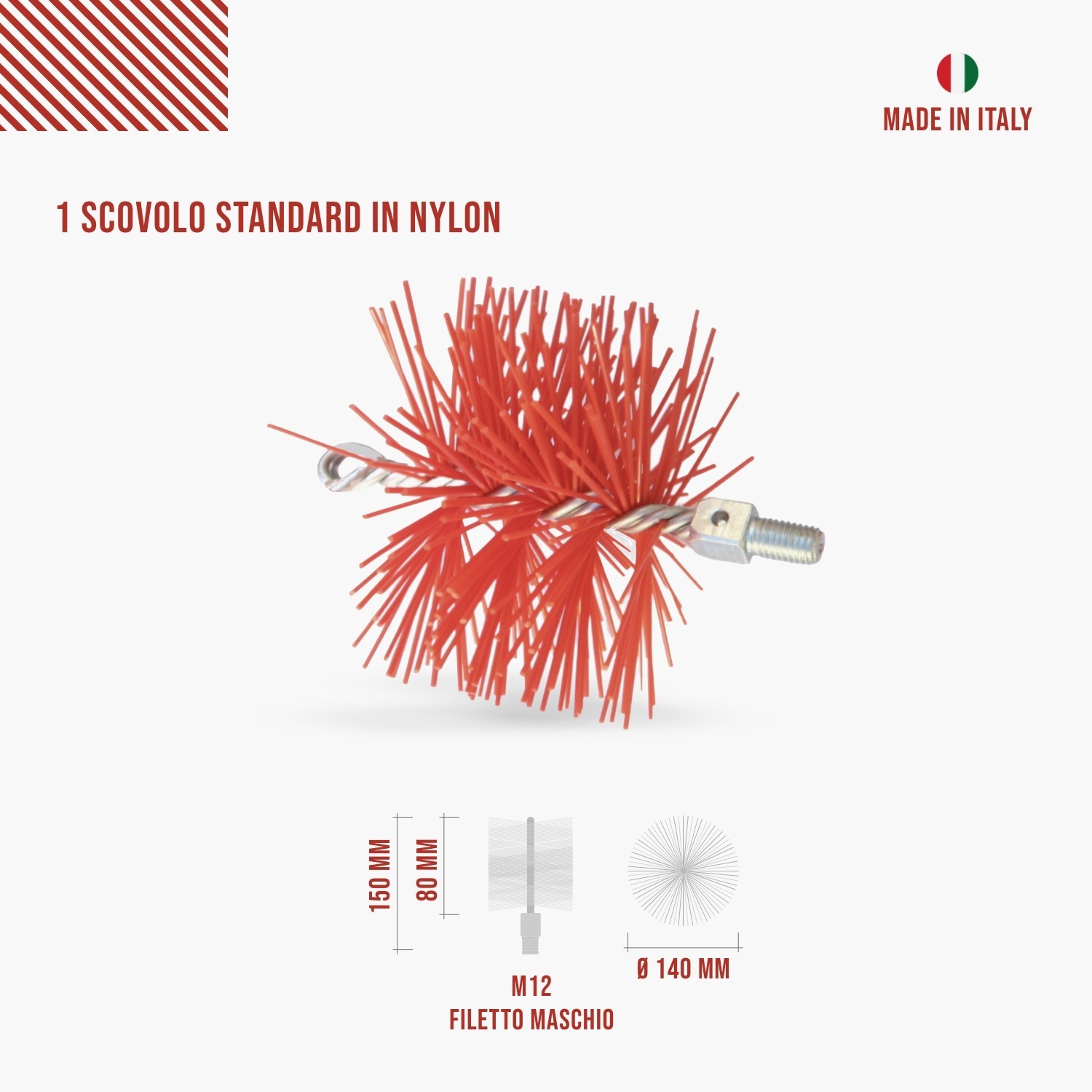 KIT PER PULIZIA CANNA FUMARIA SCOVOLO 25 cm 6 ASTE DA 1,4 MT CALDAIA STUFA KIT PER PULIZIA CANNA FUMARIA SCOVOLO 25 cm 6 ASTE DA 1,4 MT CALDAIA STUFA