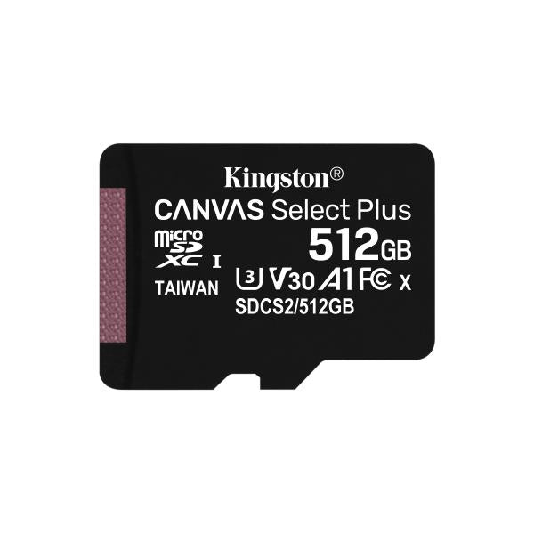 Image of Kingston Technology Scheda micSDXC Canvas Select Plus 100R A1 C10 da 512GB confezione singola senza adattatore