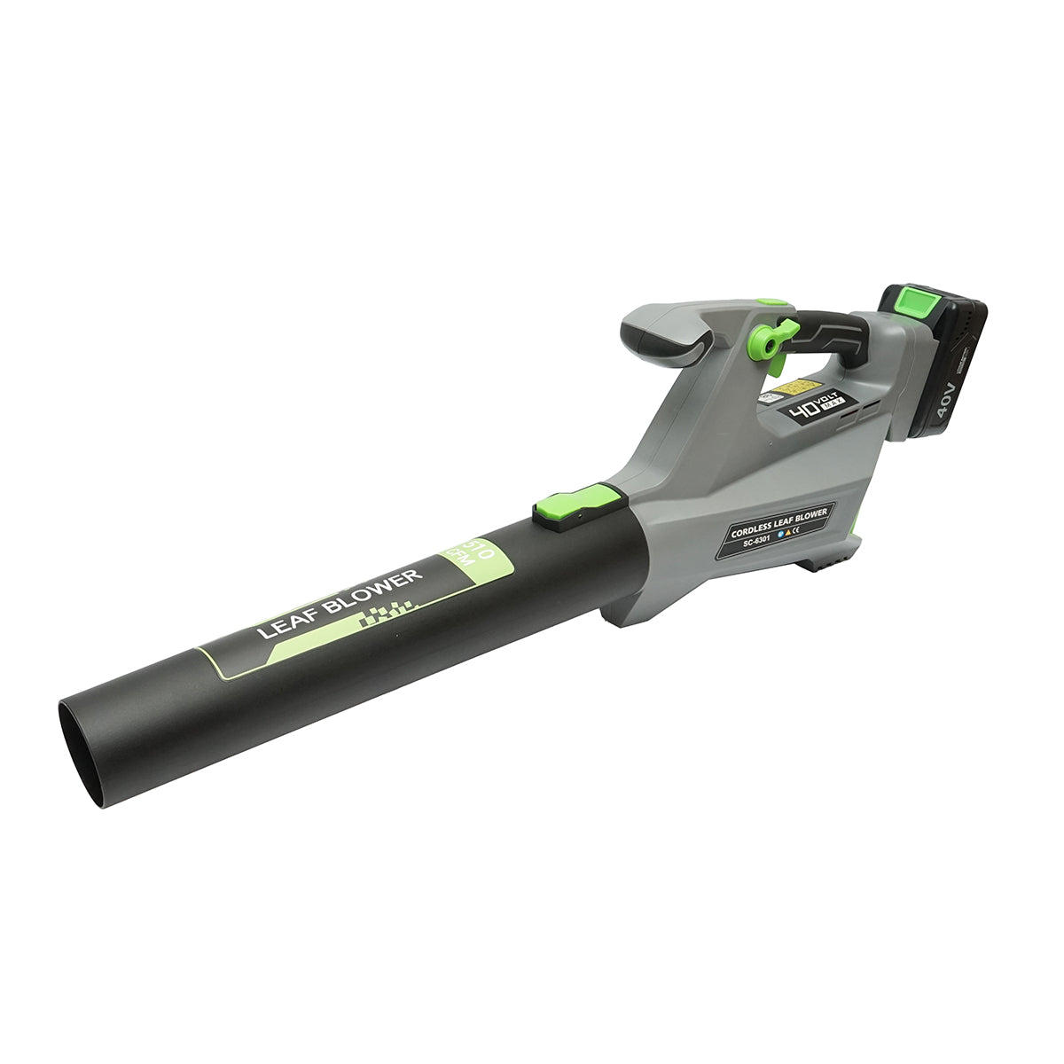 Image of Soffiatore da giardino 650W con batteria 40V/2Ah, velocità 175 km/h, 21000 giri/min
