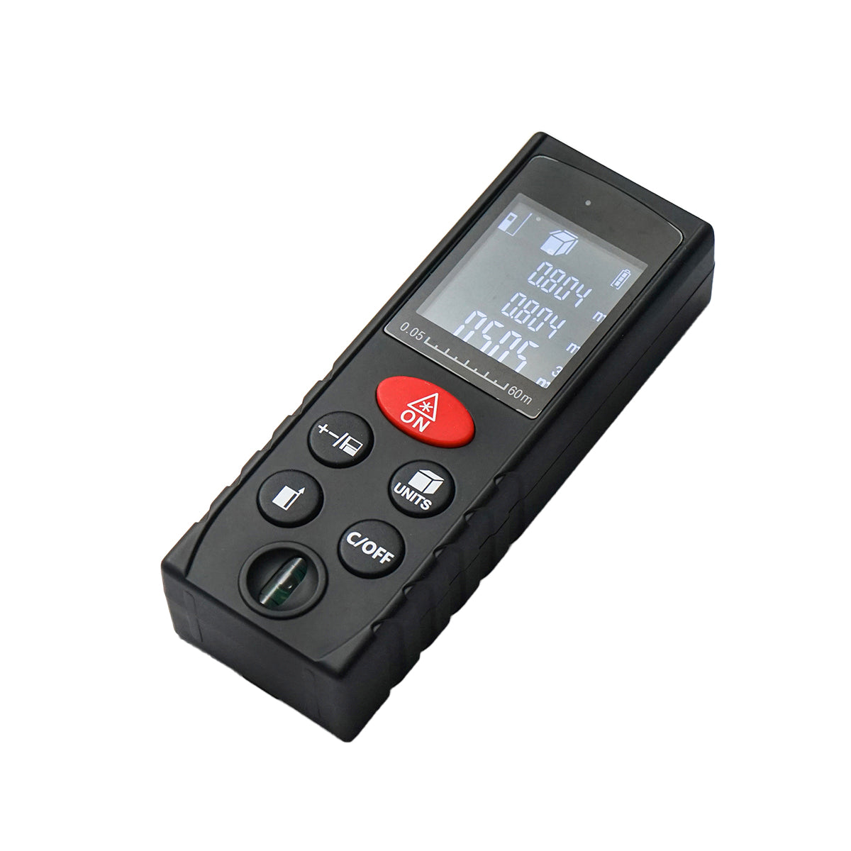 Telemetro laser AND60 con bolla, tolleranza 2 mm, campo di misura 0,05-60 m