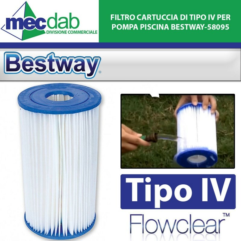 Filtro Cartuccia Per Pompa Piscina Bestway Tipo IV 25.4 Cm x &Oslash; 14.2 Cm