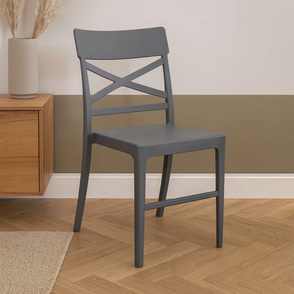 SEDIA CLIZIA 44X51XH84CM GRIGIA