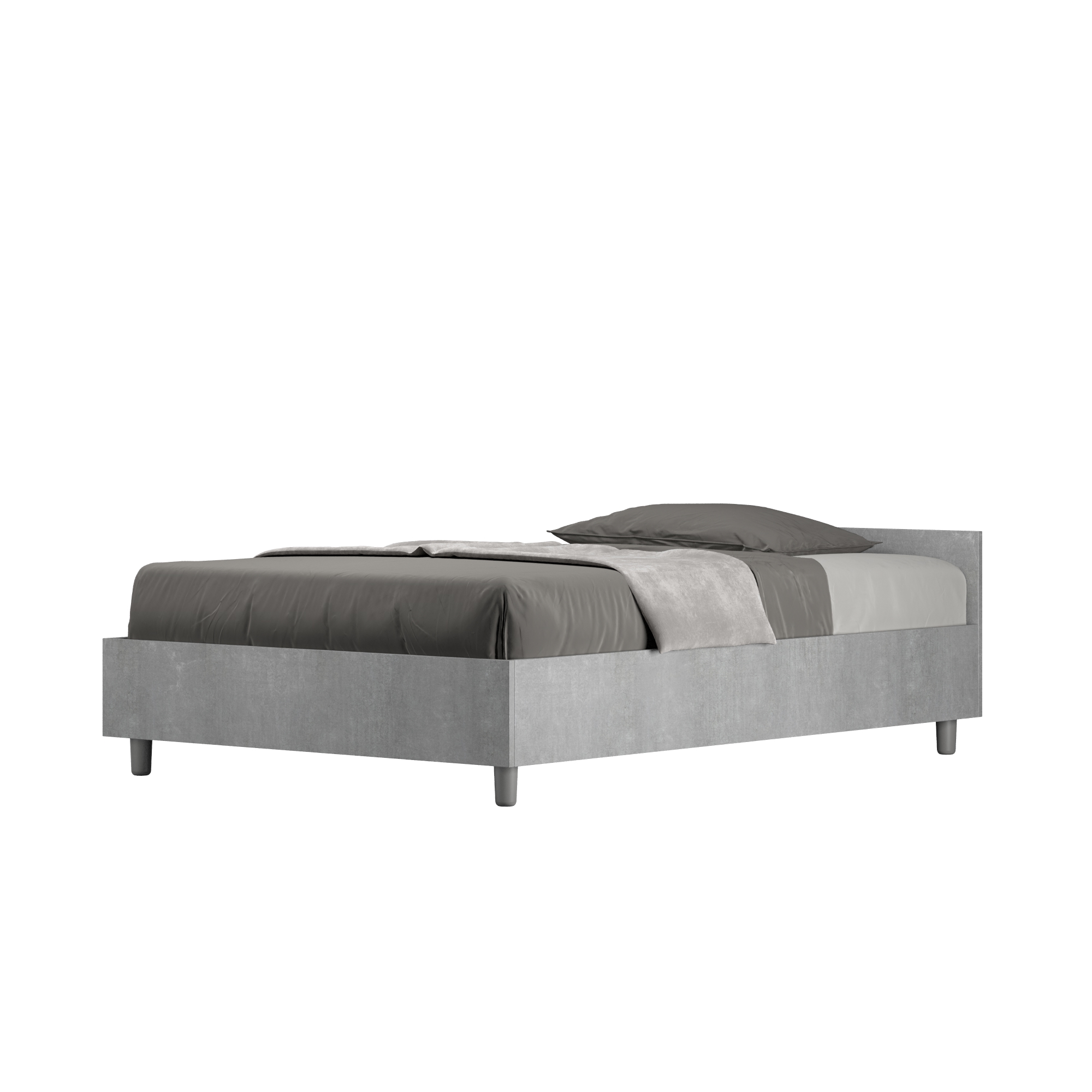 BS COM Letto una piazza e mezza senza rete 120x200 cemento