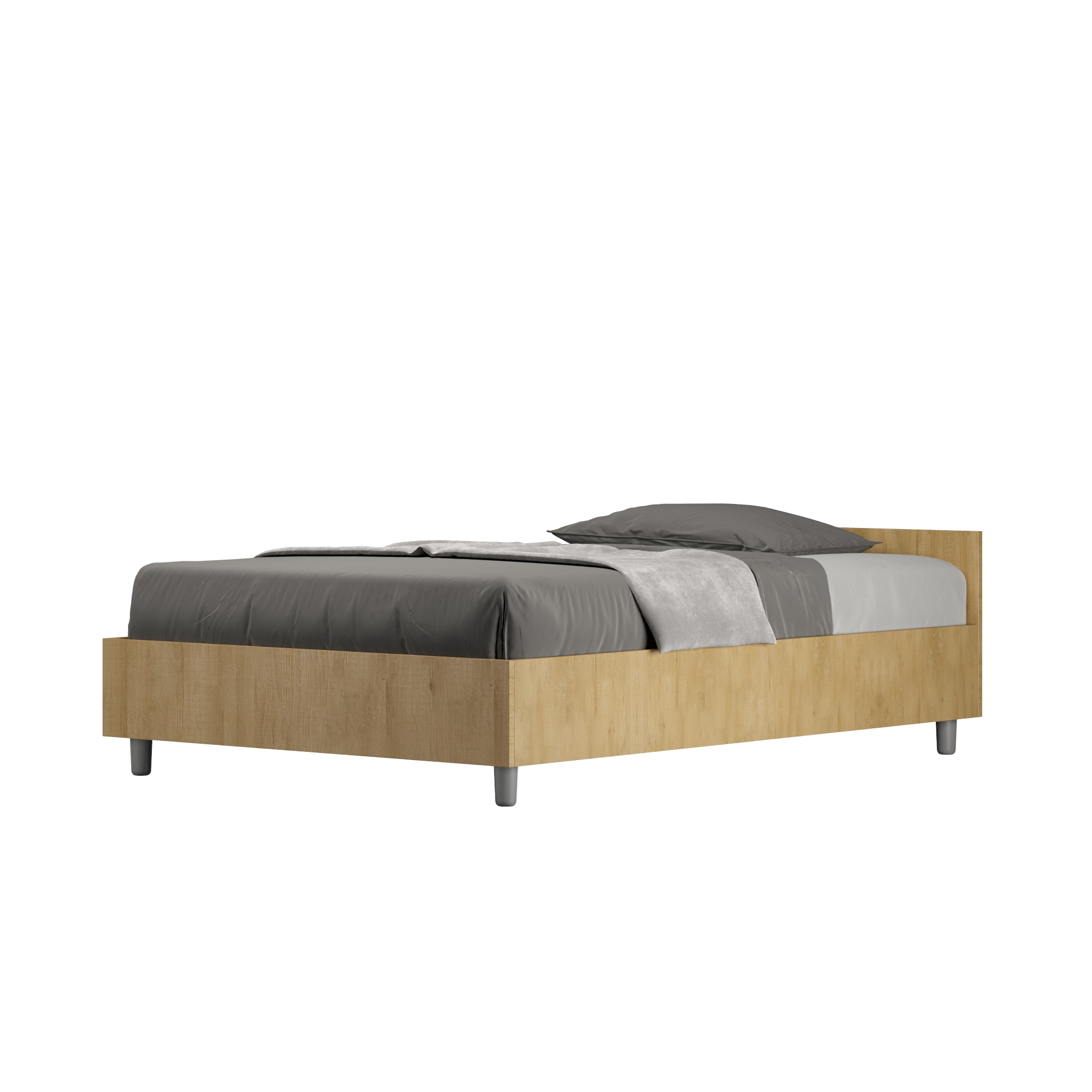 BS COM Letto una piazza e mezza senza rete 120x200 quercia
