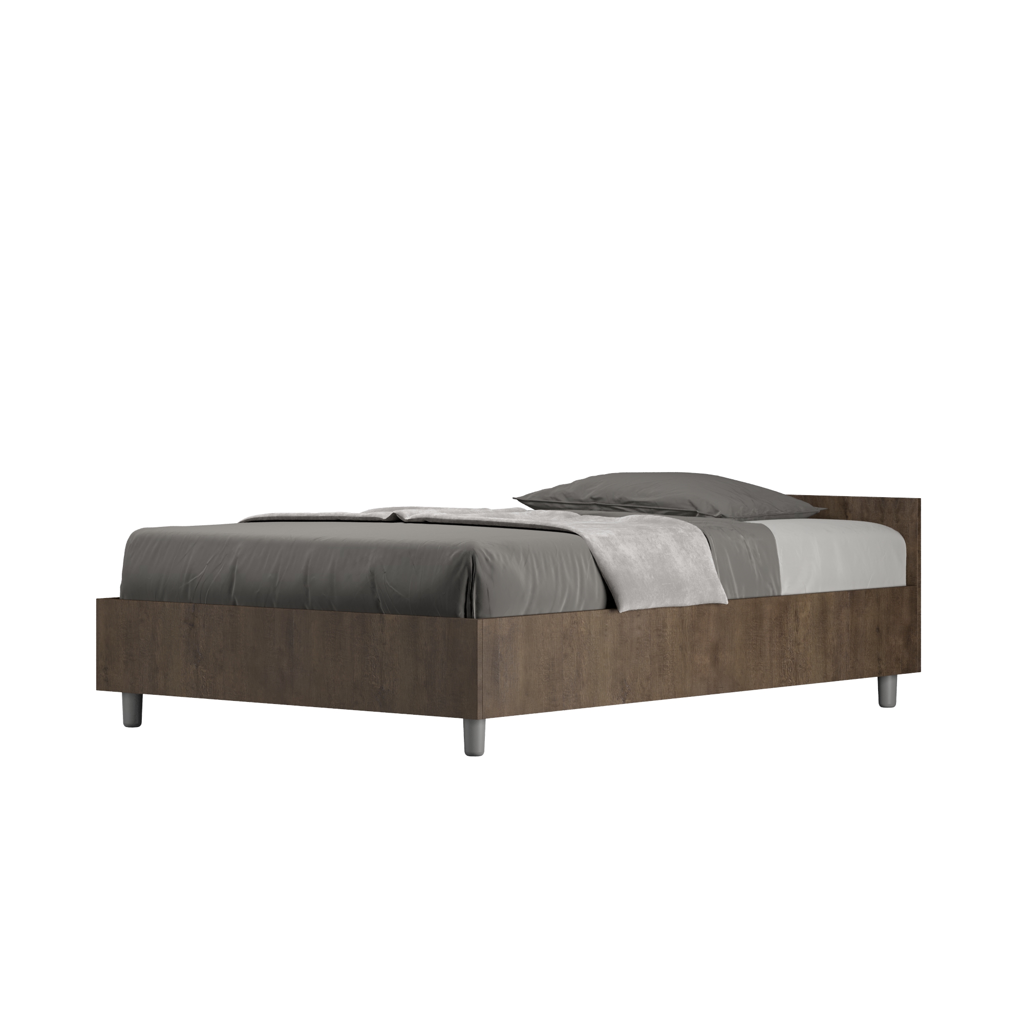 BS COM Letto una piazza e mezza senza rete 120x200 noce