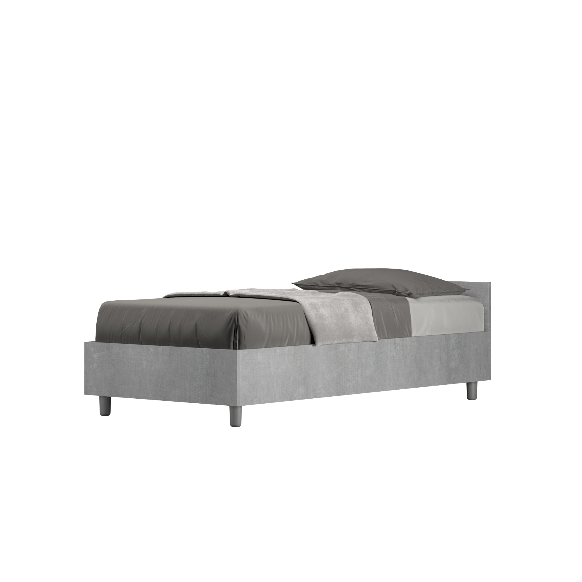 BS COM Letto singolo senza rete 80x190 cemento