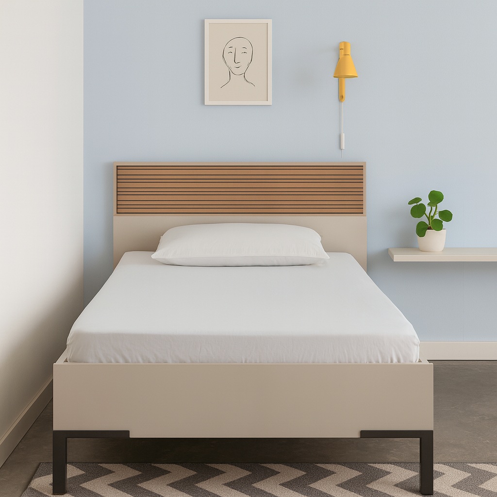 LETTO BRAVO 1 PIAZZA E MEZZA CASHMERE/RIGATO.