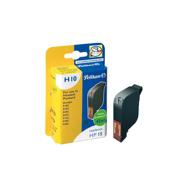 Image of Pelikan Inkjet Cartridge H10 replaces HP 15, nero, 42 ml cartuccia Inkjet 1 pz Resa elevata (XL) Nero