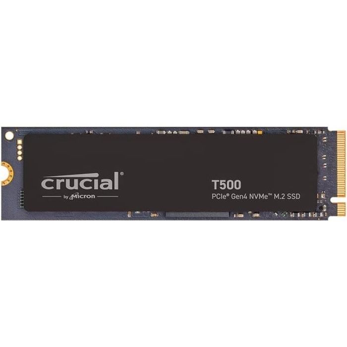 SSD interno per giochi Crucial T500 SSD PCIe Gen4 NVMe M.2 da 2 TB, fino a 7200 MB/s, disco rigido SSD - CT2000T500SSD8