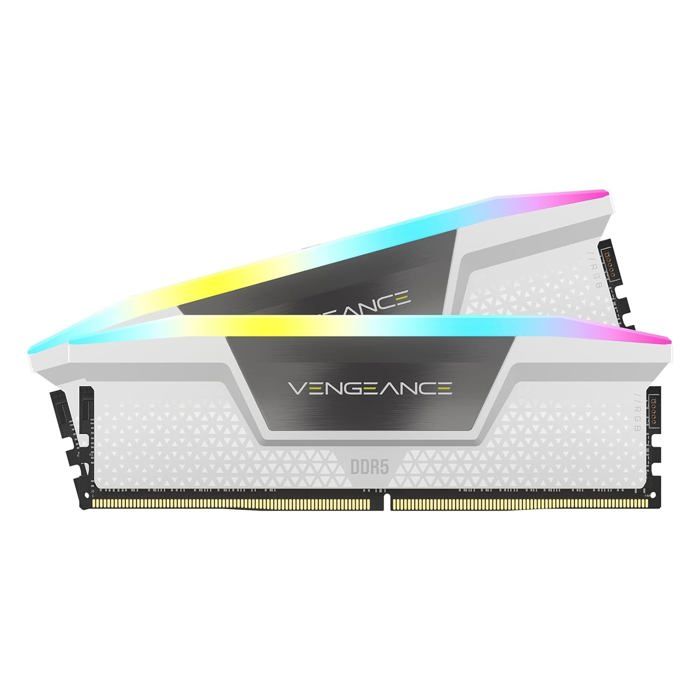 Memoria RAM - CORSAIR - Vengeance RGB DDR5 RAM 32 GB (2x16 GB) 6000 MHz CL30 compatibile con Intel XMP iCUE - Bianco