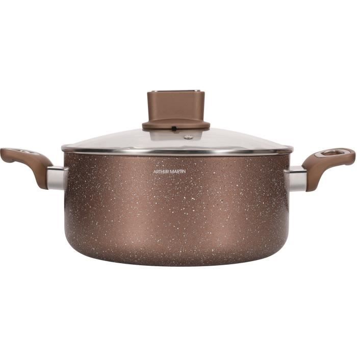 Image of Pentola - ARTHUR MARTIN - AM5531 - 28 cm con coperchio in vetro - Alluminio - Tutte le fonti di calore compresa l'induzione