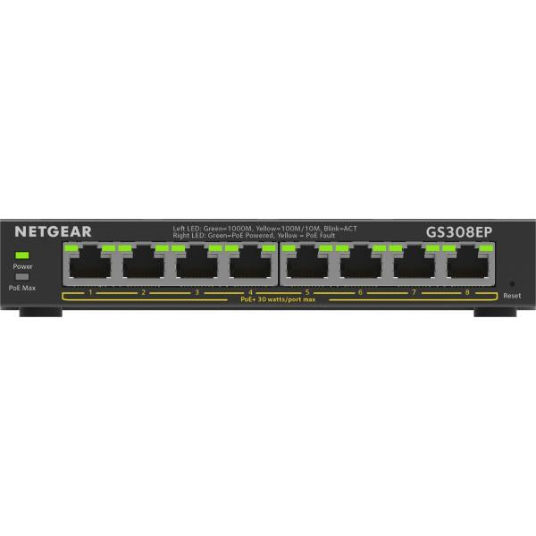 Image of Switch di rete Netgear GS308EP - PoE+ 16 porte Unmanaged Gestito - switch Ethernet Gigabit con supporto PoE
