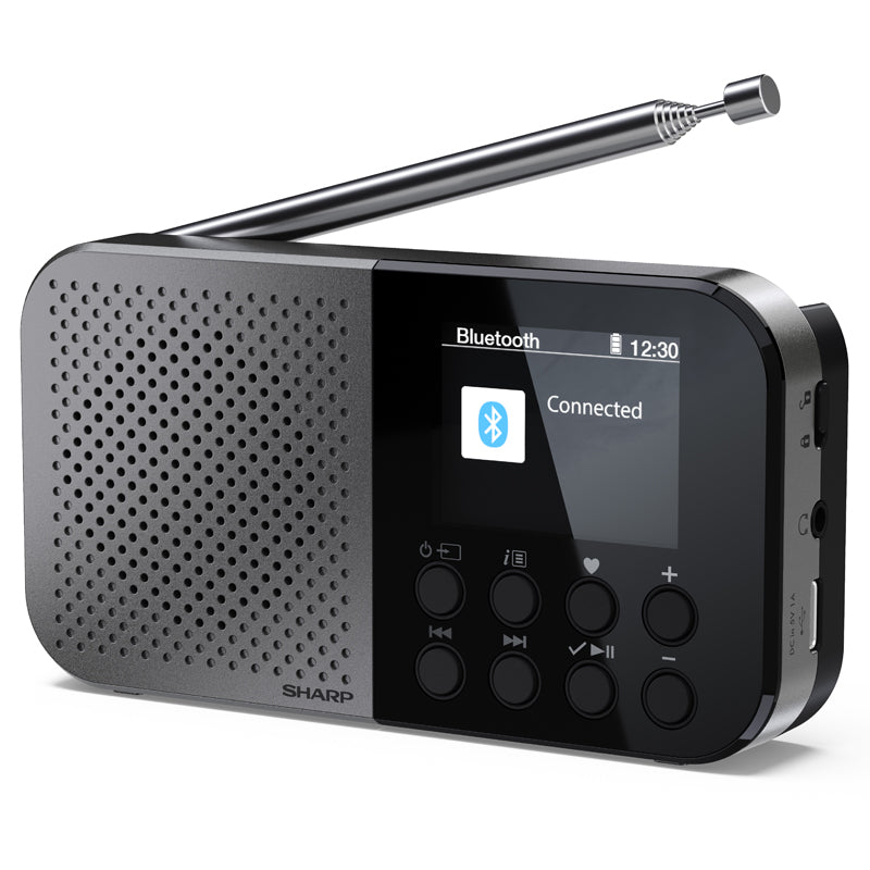 Image of SHARP DR-P520(GY) - RADIO DIGITALE PORTATILE - DAB/DAB+ - LCD MONOCROMATICO - bluTOOTH 5.0 - GRAY