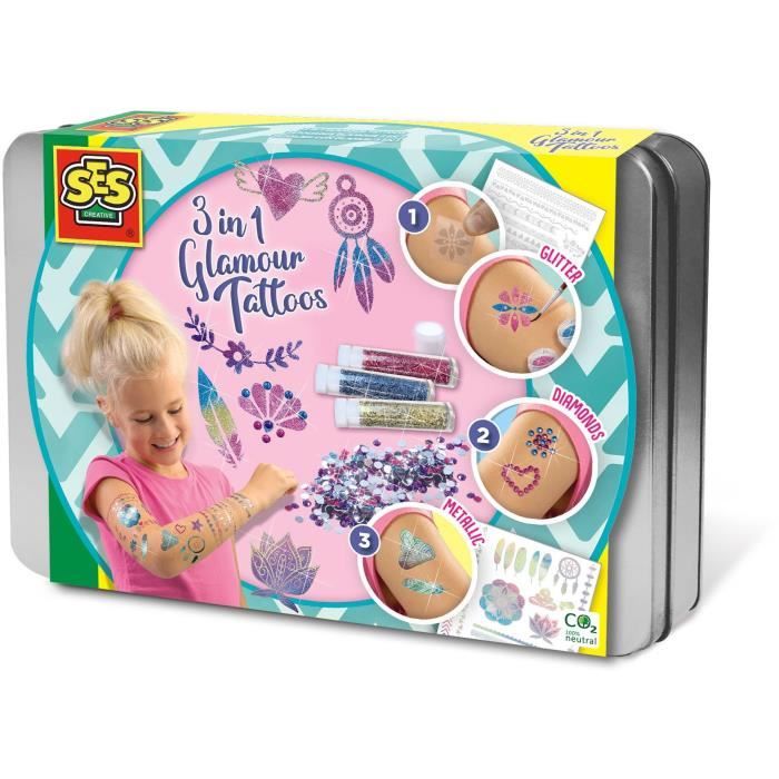 Image of Tatuaggi glamour 3 in 1 - SES CREATIVE - Multicolor - Bianco - Per bambini dai 5 mesi
