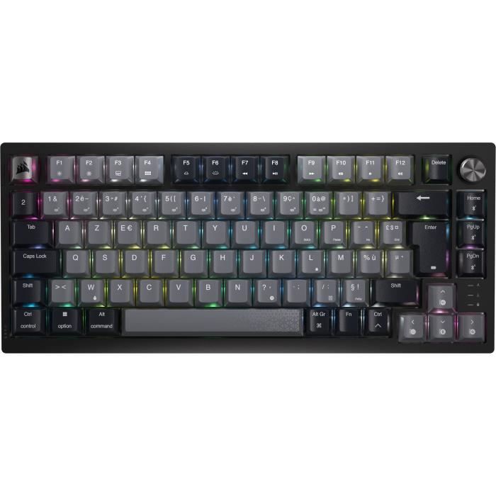 Tastiera da gioco meccanica wireless - CORSAIR - K65 PLUS WIRELESS - Nera e grigia