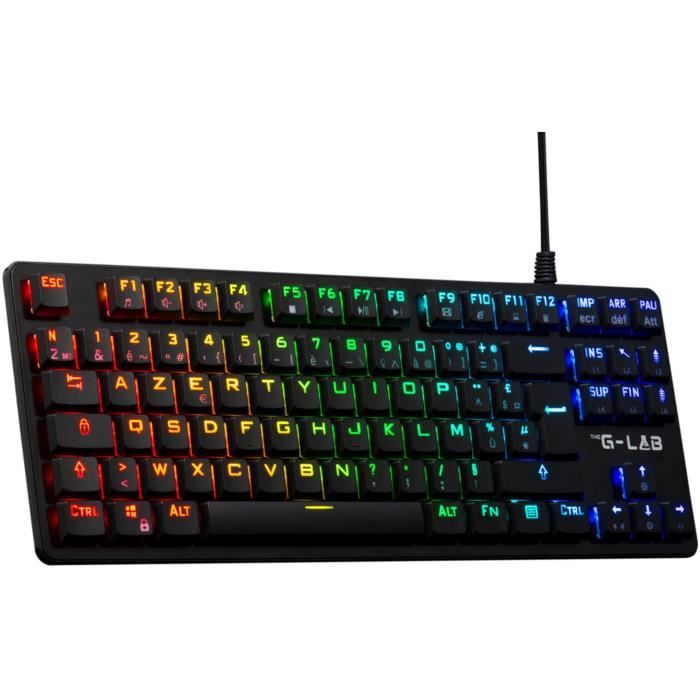Image of Tastiera da gioco - G-Lab - KEYZ PLATI. TKL - Formato TKL - Meccanico (interruttore rosso) - Basso profilo - RGB - Nero