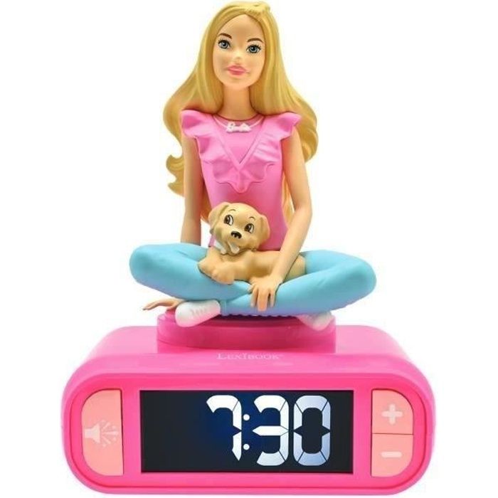 Image of Sveglia digitale con brillante luce notturna, Barbie 3D ed effetti sonori