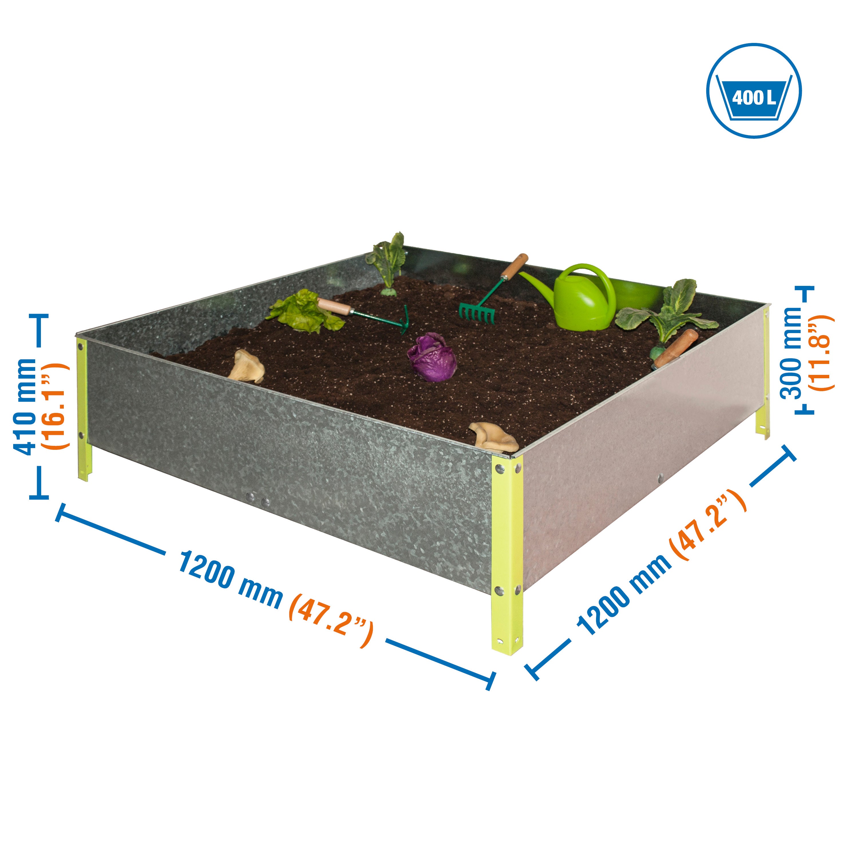 SIMONGARDEN URBAN 410x1200x1200 VERDE/GAL-400l