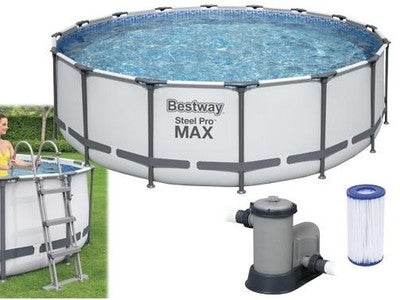 PISCINE PISCINA TONDA FUORITERRA STEEL PRO MAX SET BESTWAY 5612Z CM.488xH122