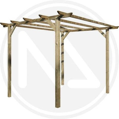 PERGOLE GAZEBO IN LEGNO IMPREGNATO SINTRA CM.300x300x240 ARREDO GIARDINO