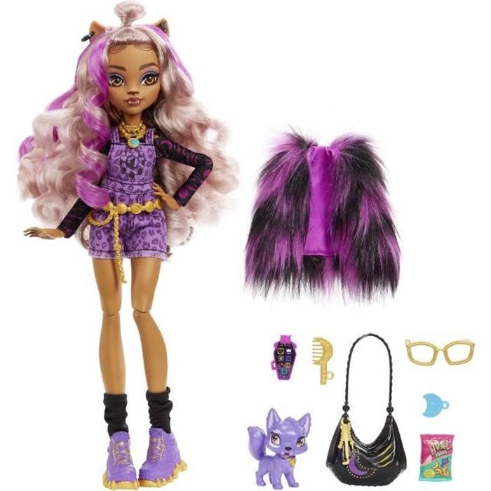 Monster High - Clawdeen Wolf con animale domestico - Bambola - dai 4 anni in su - MONSTER HIGH - HHK52 - MONSTER HIGH FASHION DOLL