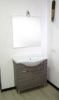 MOBILE BAGNO ANTONELLA CM. 85 BIANCO PALISSANDRO COMPLETO DI SPECCHIO