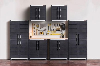 Image of ARMADIO PORTA ATTREZZI ALTO E BASSO KETER XL GARAGE IN RESINA