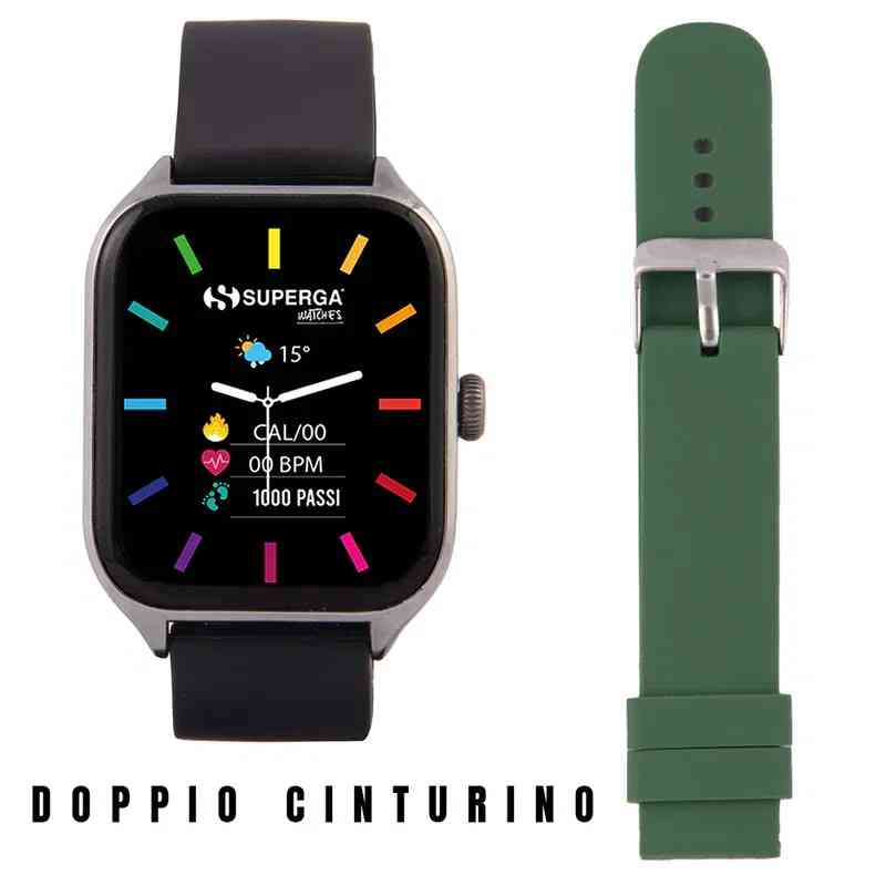 Orologio Smartwatch Superga Watch WINNER - Orologio unisex SWT-STC009 - cassa in alluminio 42mm - android/ios/Apple - bt calling (chiamate in vivavoce