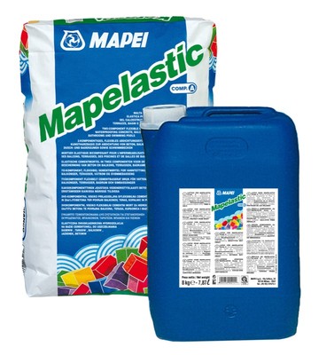 MAPELASTIC A+B MAPEI GUAINA CEMENTIZIA IMPERMEABILIZZANTE TERRAZZI TETTI 32 KG