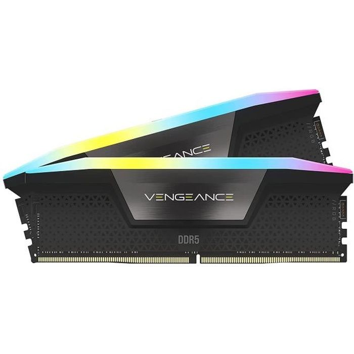 Memoria RAM - CORSAIR - Vengeance RGB DDR5 - 32GB 2x16GB DIMM - 6000 MT/s - Intel XMP - 1,40 V - Nero (CMH32GX5M2E6000C36)