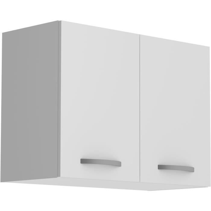 Image of Oslo High Cabinet 2 Porte - Bianco - L 80 X D 36 X H 58 cm