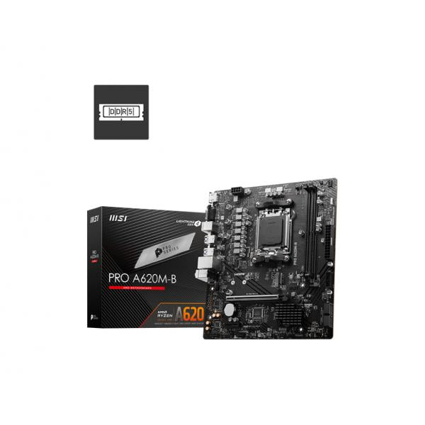 MSI PRO A620M-B - Motherboard - micro ATX - Socket AM5 - AMD A620 Chipsatz - USB 3.2 Gen 1 - 2.5 Gigabit LAN - Onboard-Grafik (CPU erforderlich)