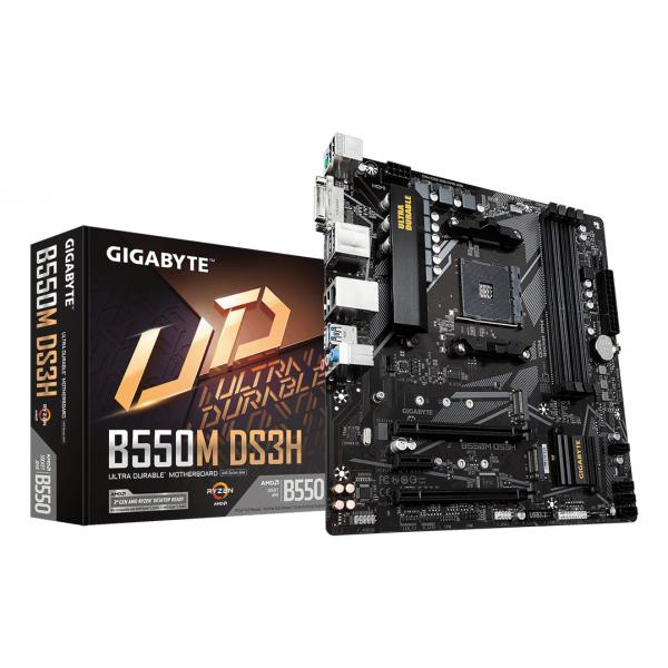 Gigabyte B550M DS3H - 1.0 - scheda madre - micro ATX - Socket AM4 - Chipset AMD B550 - USB 3.2 Gen 1 - Gigabit LAN - grafica integrata (CPU richiesta)