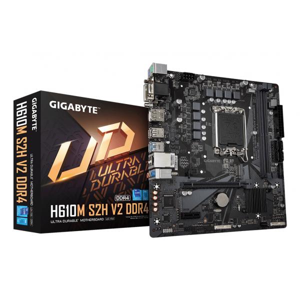 Gigabyte H610M S2H V2 DDR4 - 1.0 - Motherboard - micro ATX - LGA1700-Sockel - H610 Chipsatz - USB 3.2 Gen 1 - Gigabit LAN - Onboard-Grafik (CPU erford