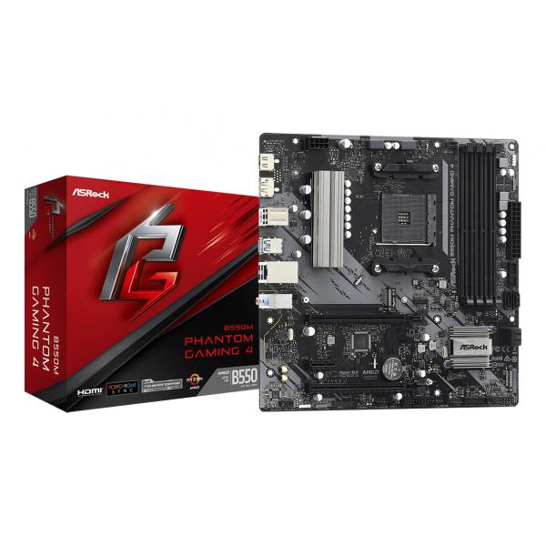 Image of ASRock B550M Phantom Gaming 4 - scheda madre - micro ATX - Socket AM4 - Chipset AMD B550 - USB 3.2 Gen 1 - Gigabit LAN - grafica integrata (CPU richiesta)