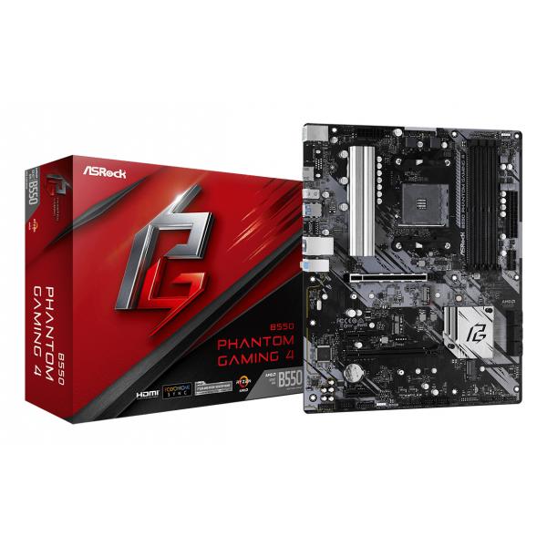 Image of ASRock B550 Phantom Gaming 4 - Motherboard - ATX - Socket AM4 - AMD B550 Chipsatz - USB 3.2 Gen 1 - Gigabit LAN - Onboard-Grafik (CPU erforderlich)