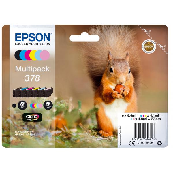Image of Epson Multipack 378 - Confezione da 6 - Nero, Giallo, Ciano, Magenta, Magenta chiaro, Ciano chiaro