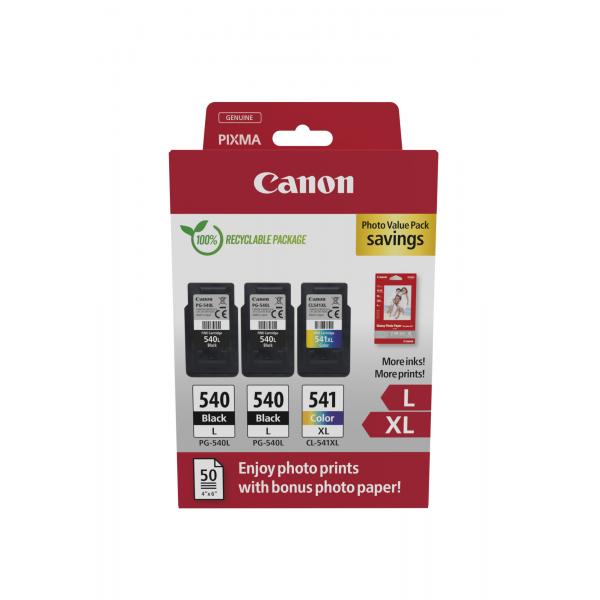 Carta fotografica Canon PG-540L x2/CL-541XL Value Pack - Confezione da 2 - Nero, Colore (ciano, magenta, giallo)