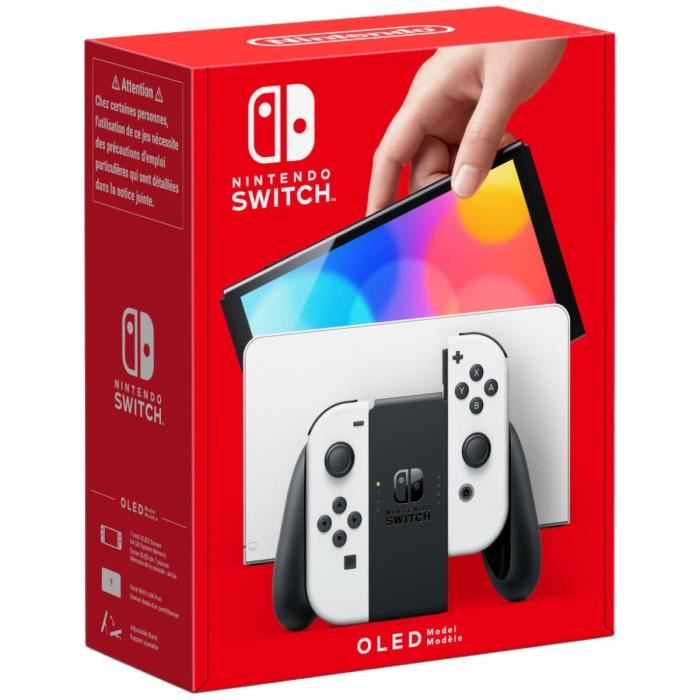 Image of Console Nintendo Switch (modello OLED) : Nuova versione, colori intensi, schermo da 7 pollici - con un Joy-Con bianco