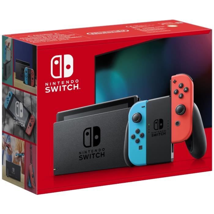Image of Console Nintendo Switch con una gioia rossa neon e un gioia blu neon