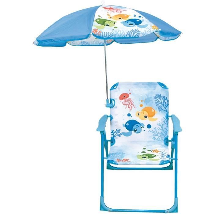 Image of Mobili da giardino - FUN HOUSE - Sedia Ma Petite Carapace Tortue H.53 x L.38,5 x P.37,5 cm con parasole 65 cm - Per i bambini!