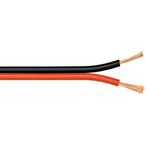 Image of Cavo Audio per diffusori acustici Nero/rosso 1,5 mm matassa 100mt