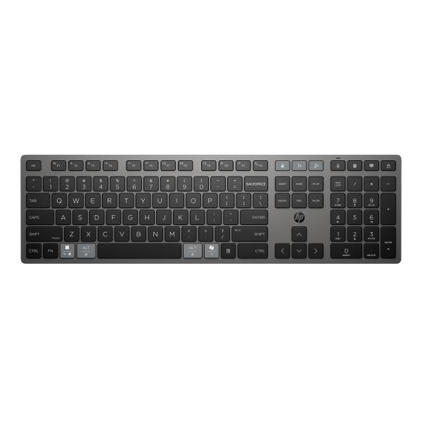 Image of HP Tastiera wireless ricaricabile multidispositivo 725 (HP 725 - Tastiera - multi-dispositivo, ricaricabile, alimentato da SuperCapacitor - full size - senza fili - 2.4 GHz, Bluetooth - QWERTY - Inglese Internazionale - nero crepuscolo)