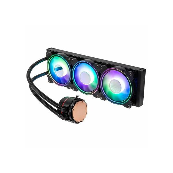 Kolink Umbra Void 360 ARGB e' un dissipatore a liquido con un radiatore da 360mm.