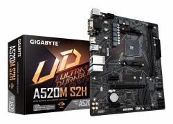 GIGABYTE Scheda madre A520M S2H - Supporta CPU AMD Ryzen serie 5000 AM4, VRM digitale puro 4+3 fasi, fino a 5100MHz DDR4 [OC], PCIe 3.0 x4 M.2, LAN Gb