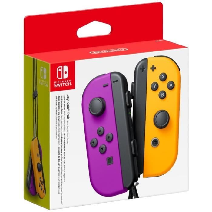Image of Coppia di Joy-Con sinistra neon viola e destra neon arancione destra