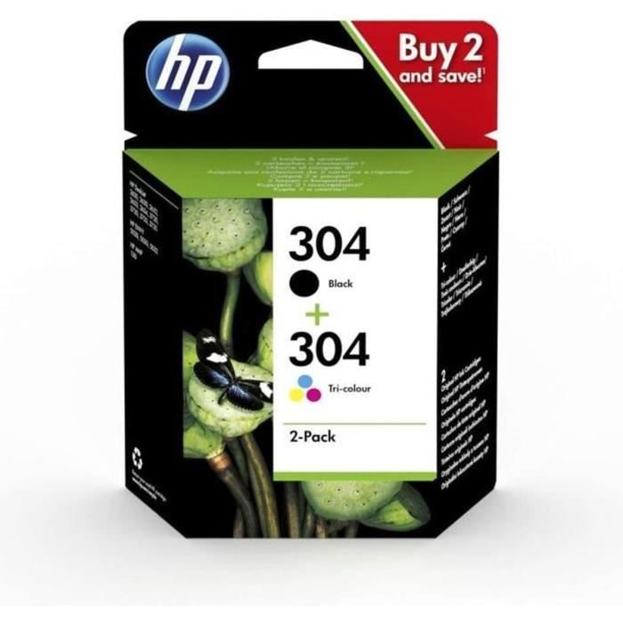 Image of Confezione da 2 inchiostri originali HP 304 nero/tricolore (3JB05AE)