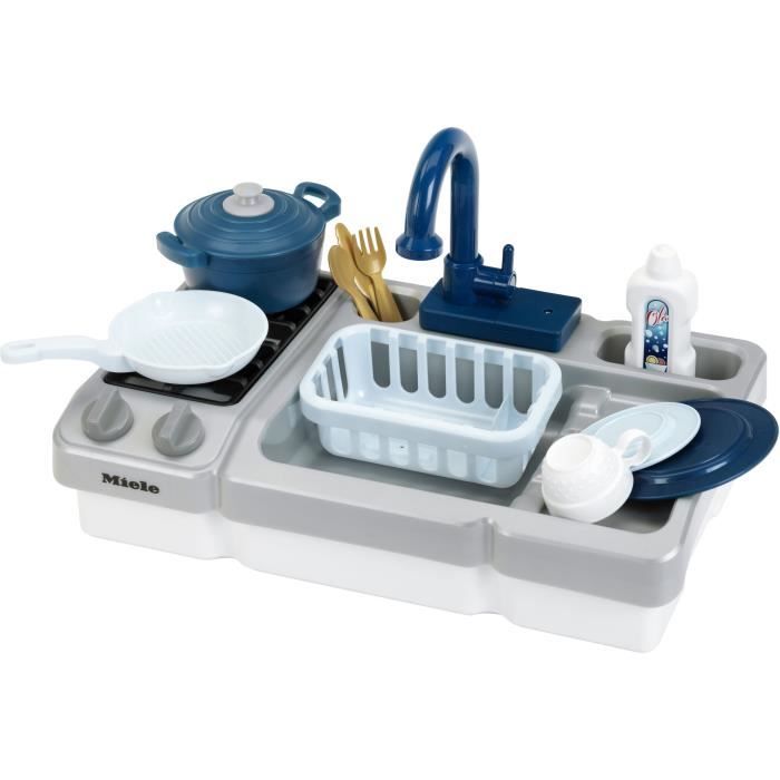Image of Giocattolo per lavello - KLEIN - Lavello da cucina Miele con rubinetto funzionale e accessori - Viene fornito con molti accessori.