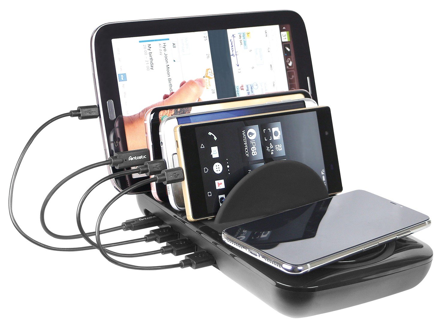 Docking Station USB 5 posti con Caricabatterie Wireless Removibile
